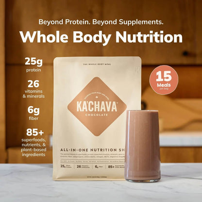 Whole Body Meal Shake Chocolate 2 lb – Vegan Protein Powder with 85+ Superfoods & Greens – Plant-Based Meal Replacement with Probiotics & Digestive Enzymes – Gluten & Dairy Free (15 Servings)